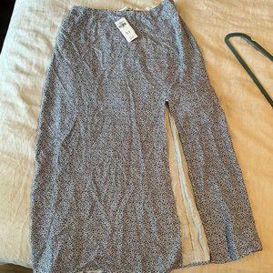 NWT Abercrombie & Fitch Midi Floral Skirt with Slit